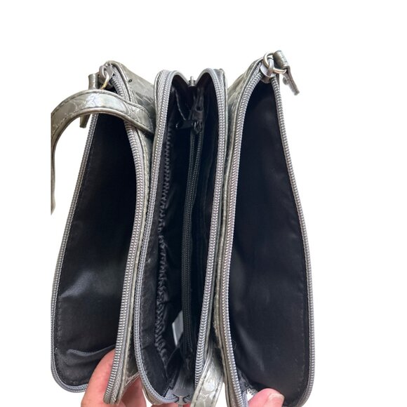 Koltov Womens Zip Top Snake Print Crossbody Bag With Adjustable Strap - Picture 6 of 9